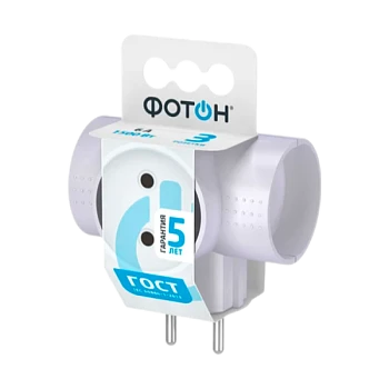 Разветвитель Фотон АМ 6-3Т 3р.Б/З 6A белый (1/20/120)