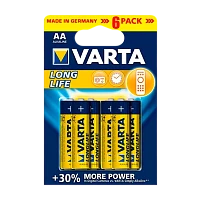 Батарейка Varta LONGLIFE LR6 AA BL4+2 Alkaline 1.5V (4106) (6/60/300)