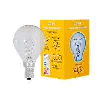 Лампа накаливания Старт E14 40W 230V шар ДШ прозрачная (1/10/100)