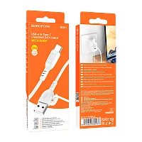 Кабель Borofone BX91 USB (m)-Type-C (m) 1м 3.0A ПВХ белый (1/360)