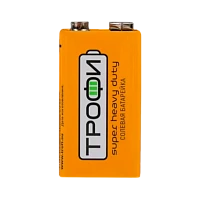 Батарейка Трофи Super Крона 6F22 Shrink 1 Heavy Duty 9V (1/10/500/14000)
