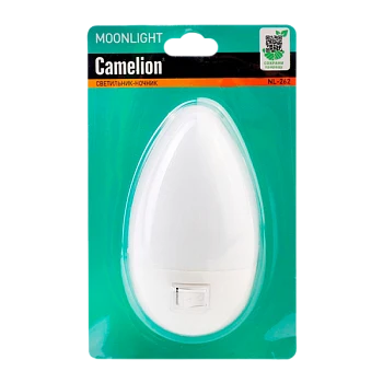 Ночник Camelion NL-262 "яйцо" 220V в розетку с выключателем (1/30/120)