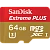 Карта памяти microSD SanDisk Extreme Plus 64GB Class10 UHS-I (U3) 95 МБ/сек с адаптером