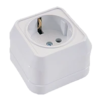 Розетка Makel Siva Ustu 1гн. 16A С/З белый 45108 (1/10)