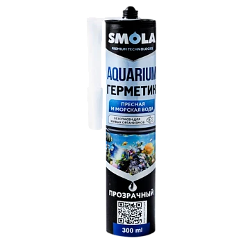 Герметик SMOLA Aquarium 280мл силиконовый для пресной и морской воды прозрачный (1/12)