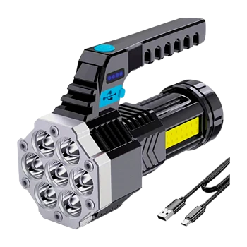 Фонарь ручной Ultraflash LED53404 3W 7LED+COB от аккумулятора microUSB 4 режима черный (1/100)