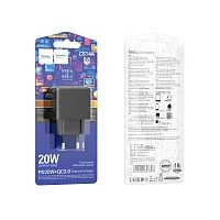 Сетевое З/У HOCO CS25A 1USB+1Type-C 3.0A 20W PD,QC черный