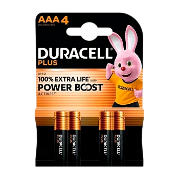 Батарейка Duracell Plus (Power Boost) LR03 AAA BL4 Alkaline 1.5V (4/40)