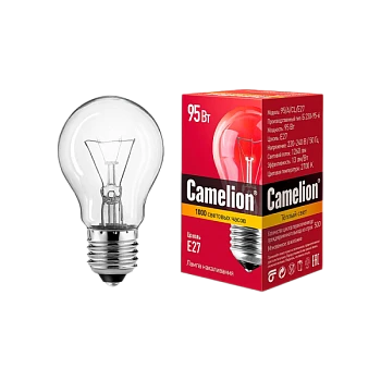 Лампа накаливания Camelion E27 95W 220V груша прозрачная (1/100)