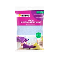 Салфетка Paterra СВЕРХПРОЧНЫЕ 30x38см 3шт. вискоза для кухни и уборки (1/70)