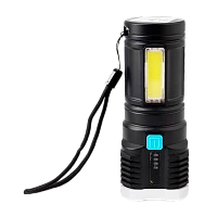 Фонарь ручной Ultraflash LED51525 3W 4LED+COB от аккумулятора microUSB 4 режима черный (1/10/90)