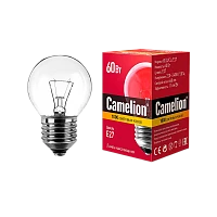 Лампа накаливания Camelion E27 60W 220V шар прозрачная (1/100)