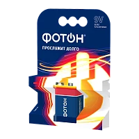 Батарейка Фотон Крона 6LR61 BL1 Alkaline 9V (1/10/60)