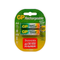 Аккумулятор бытовой GP HR6 AA BL2 NI-MH Smart Energy 1000mAh в пластиковой упаковке (2/20/200) R