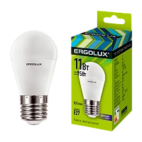 Лампа светодиодная Ergolux G45 E27 11W 6500К 172-265V шар (1/10/100)