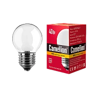 Лампа накаливания Camelion E27 40W 220V шар матовая (1/100)