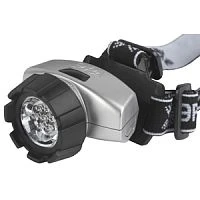 Фонарь налобный ЭРА G7 7LED от батареек 4 режима черный серебряный (1/5)