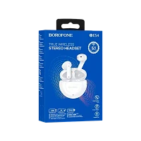 Наушники вставные Borofone BE54 bluetooth 5.1 с микр. белый (1/90)
