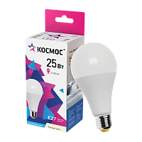 Лампа светодиодная Космос A65 E27 25W 3000К 200-240V груша матовая (1/10/80)