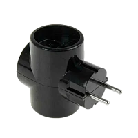 Разветвитель Toker 3Т 3р.Б/З в индивидуальной упаковке черный (1/50)