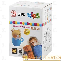 Ночник ЭРА NLED-401 4LED 0.5W на основании голубой (1/30)