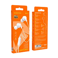 Наушники внутриканальные Borofone BM59 с микр. белый (1/76/304)