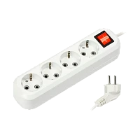 Удлинитель Smartbuy 4р.С/З 16A 3.0м с выкл. ПВС 3x1мм² белый (1/35)