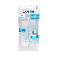 Удлинитель Фотон 16-53ЕS 3р.С/З 16A 5.0м с выкл. ПВС 3x1мм² белый (1/20)