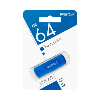 Флеш-накопитель Smartbuy Scout 64GB USB2.0 пластик синий