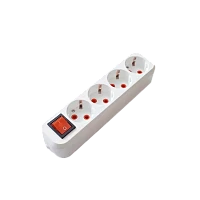 Колодка Прогресс 4р.С/З с выкл. белый (без инд.упаковки) (1/10/50)