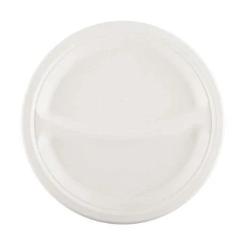 Тарелка 2-х секционная 225мм сахарный тростник 50 шт/уп (цена за штуку) (50/250)