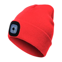 Шапка с фонарём КОСМОС красная