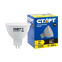 Лампа светодиодная Старт GU5.3 6W 220V рефлектор матовая (1/10/100)