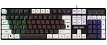 Клавиатура проводная Defender GK-077 DARK KNIGHT игровая USB 1.5м белый (1/20)