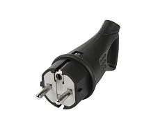 Вилка электрическая Smartbuy С/З 16A IP44 угловая с кольцом черный