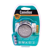 Фонарь налобный Camelion LED5323-19Mx 19LED 4 режима +3AAA металлик (1/6/48)