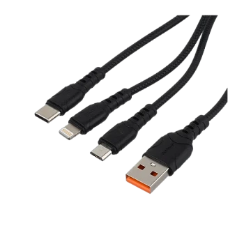 Кабель GoPower GP05-3-1 USB (m)-2хType-C/Lightning/microUSB (m) 1м черный (1/200/800)