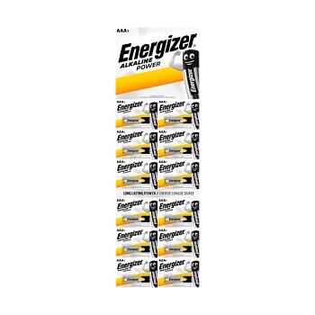 Батарейка Energizer Alkaline power LR03 AAA BL12 Alkaline 1.5V отрывные (12/120)