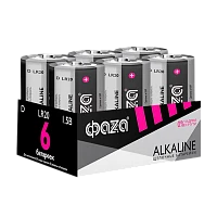 Батарейка Фаzа LR20 D BOX6 Alkaline 1.5V (6/24/96)