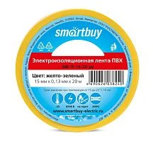 Изолента Smartbuy 15мм*20м ПВХ желтый зеленый