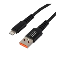 Кабель GoPower GP02L USB (m)-Lightning (m) 1м 2.4A нейлон черный (1/200/800)