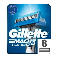 Сменные кассеты Gillette "MACH3 TURBO" 3 лезвия 8шт. (цена за 1 шт) (8/80)