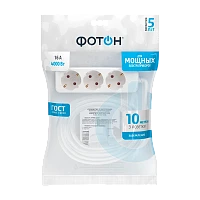 Удлинитель Фотон 16-103Е 3р.С/З 16A 10.0м 3x1мм² белый (1/10)