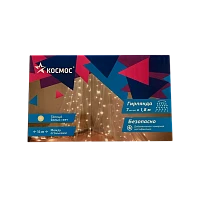 Гирлянда Космос "Пучок" 126LED 1.8м х 7 нитей провод зеленый белый теплый (1/48)