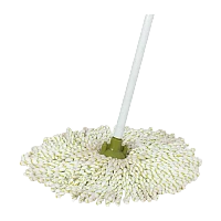 Швабра для пола Рыжий кот 120см с насадкой из микрофибры MopM9 зеленый (1/24)
