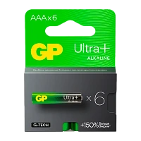 Батарейка GP ULTRA PLUS G-tech LR03 AAA BL6 Alkaline 1.5V (6/96/768)