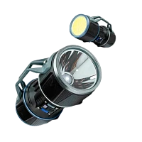 Фонарь прожектор Космос 901Lit 10WLED+12WCOBLED+кр.свет от аккум IP55 10 реж черный/серый (1/12/24)