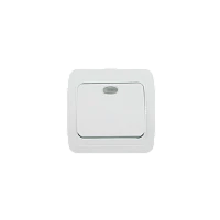 Выключатель Прогресс Slim 1-клав.10A ABS + Керамика с индикатором белый (1/10/200)