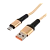Кабель GoPower GP02M USB (m)-microUSB (m) 1.0м 2.4A нейлон золотой (1/200/800)