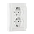 Розетка Makel Defne 2гн. 16A С/З пластик белый 42001057 (1/12)